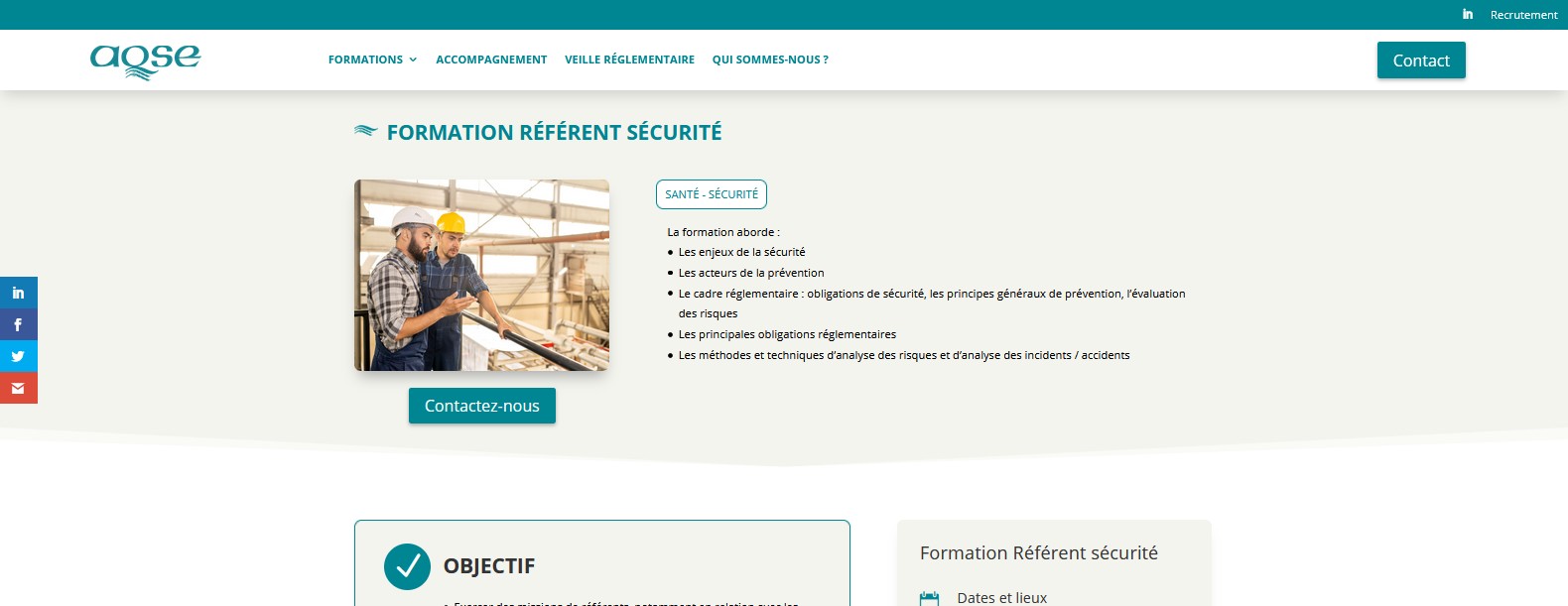 AQSE-France.fr la formation rfrent scurit assistant de prvention