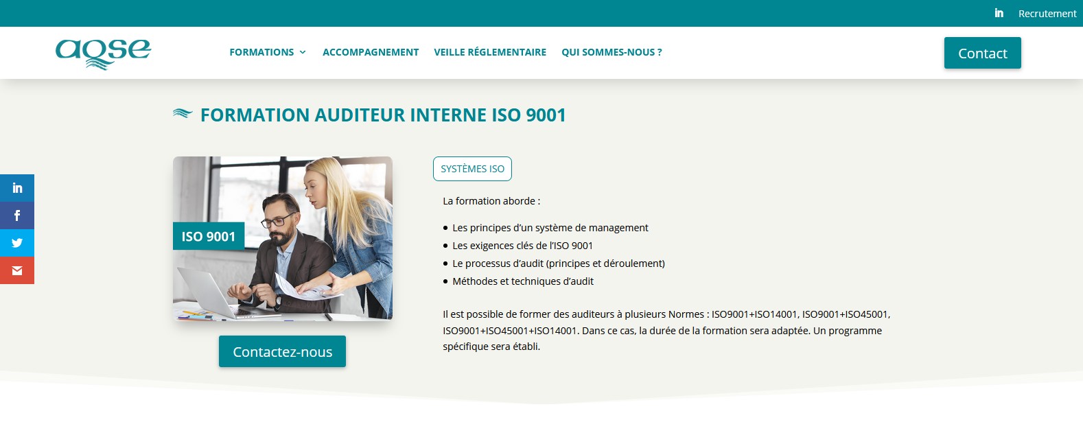 formation auditeur interne qualité ISO 9001